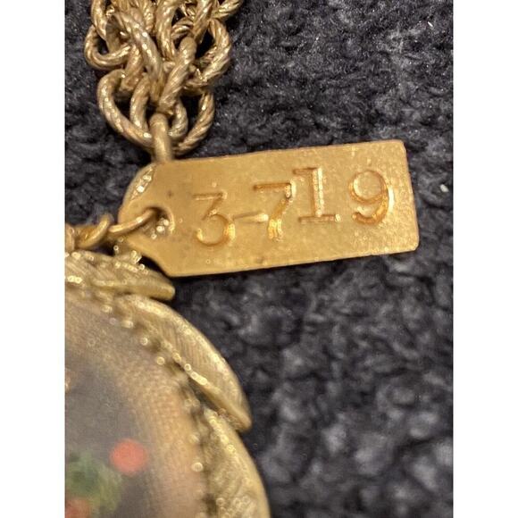 Whiting Davis Necklace Sample Necklace Pendent Floral Flowers Signed - Picture 9 of 9